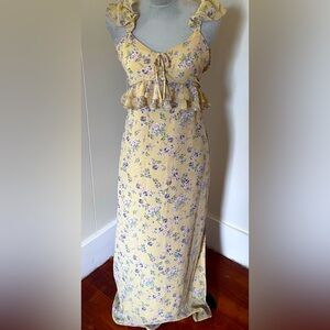 NWT Lush Yellow Floral Dress, farmhouse, bridal, shower, causal or formal, Small